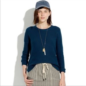 MADEWELL Texturework Pullover Sweater Blue XS